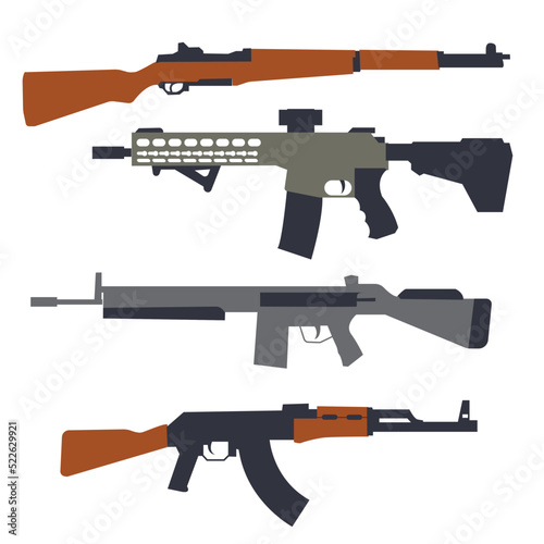 rifle weapon collection set vector design
