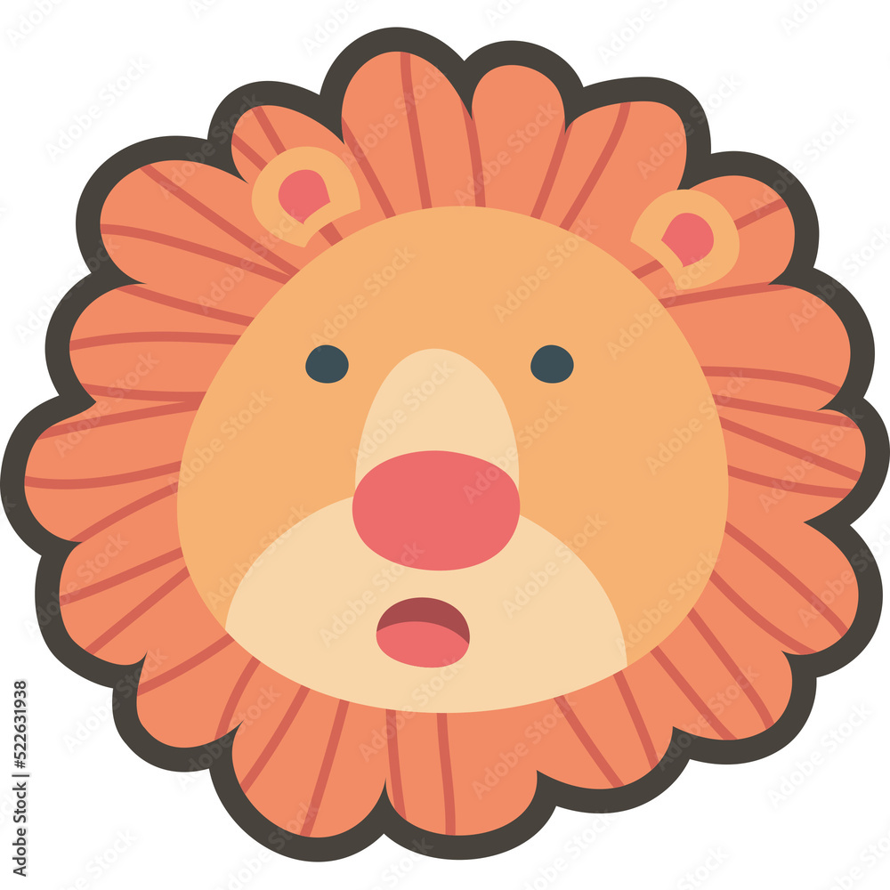 Lion face animal cartoon Stock Illustration Adobe Stock