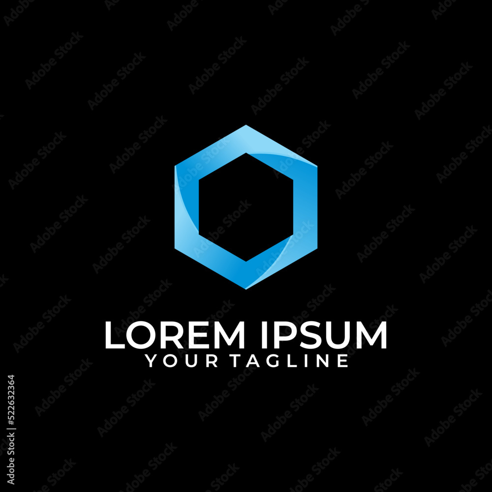 hexagon logo vector design template hexagon logo vector design template