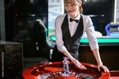 Tableau sur toile カジノのディーラーのイメージ