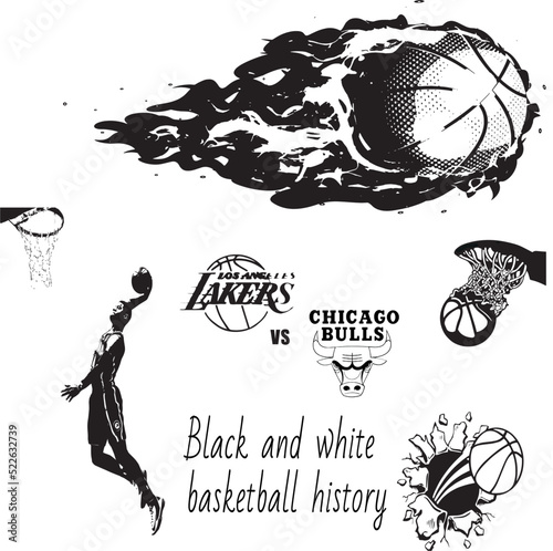 black and white illustration of a basketball