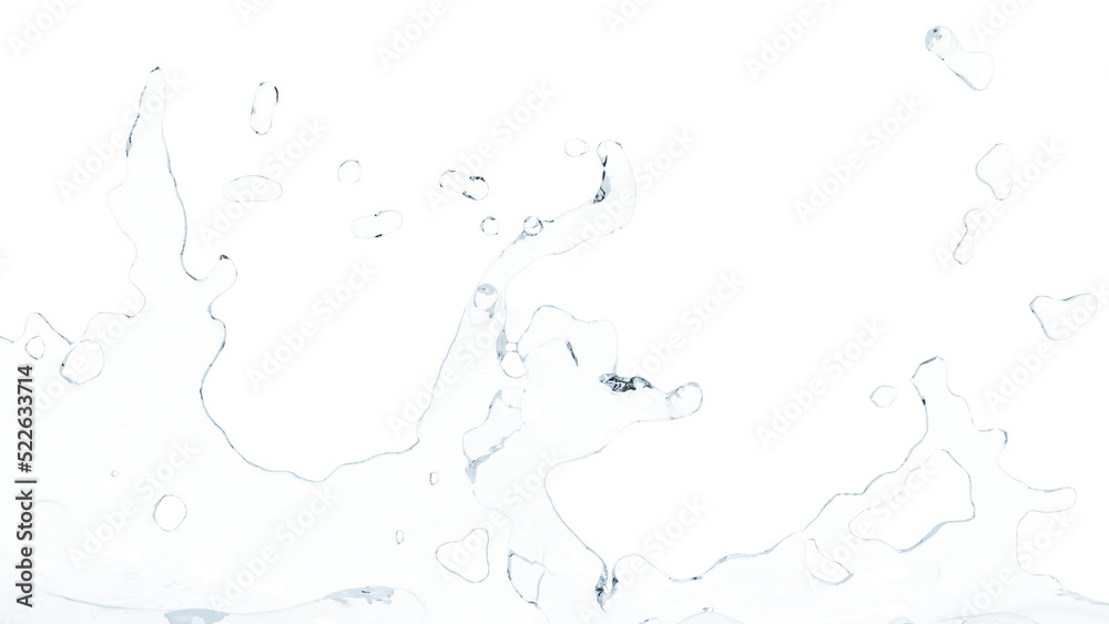 Naklejka premium 透明な水しぶきの3Dイラスト。(PNG)