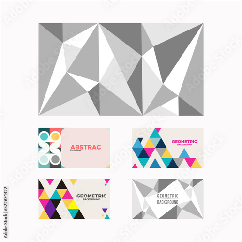 Five modern colorful abstract geometric background template