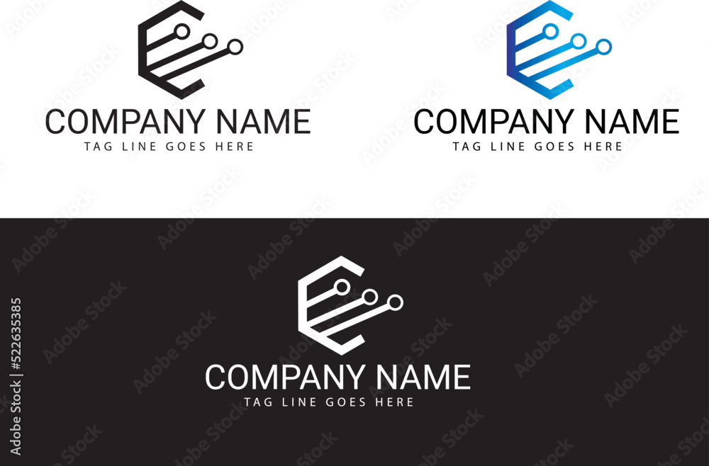 C letter tech logo C letter tech logo