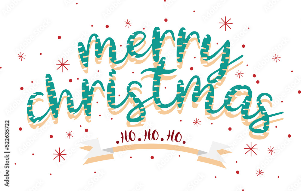 Obraz premium Merry Christmas Lettering