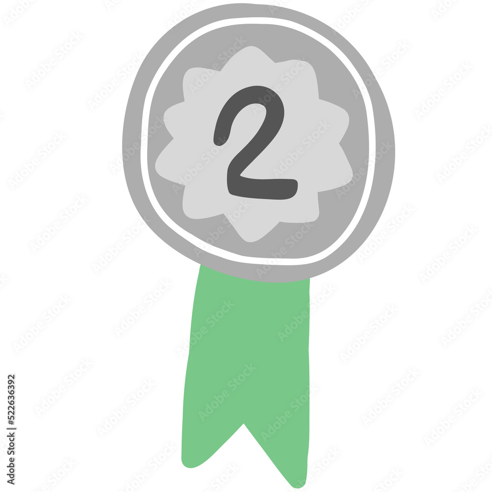 Fotografie Silver medal ribbon icon