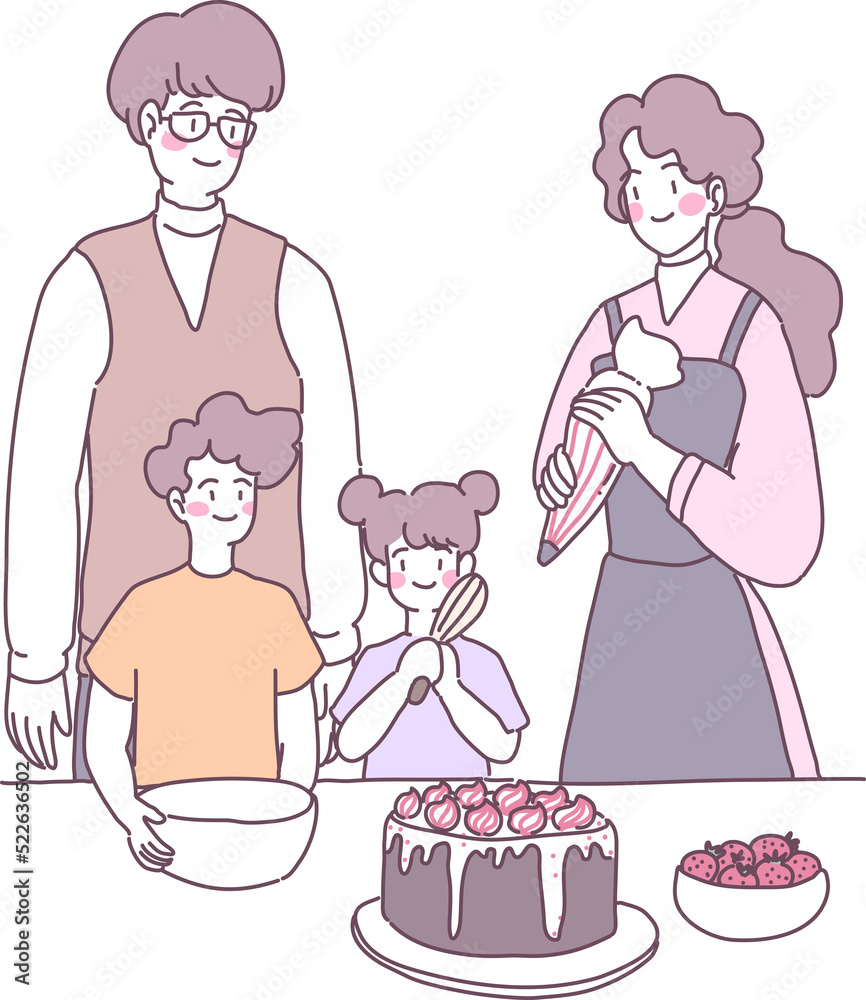 Family cooking in the Kitchen Family cooking in the Kitchen