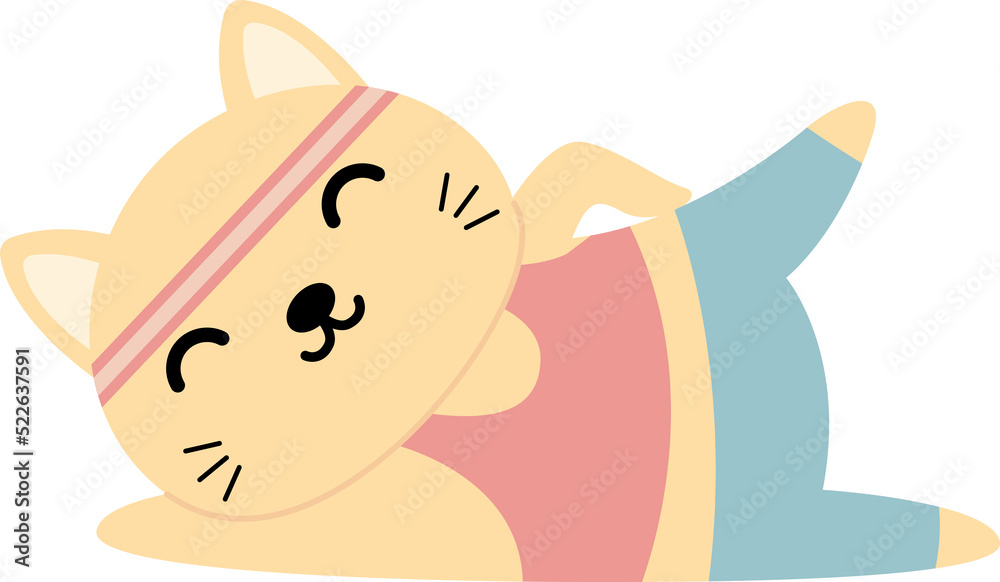 Cartoon cat doing exercise Cartoon cat doing exercise