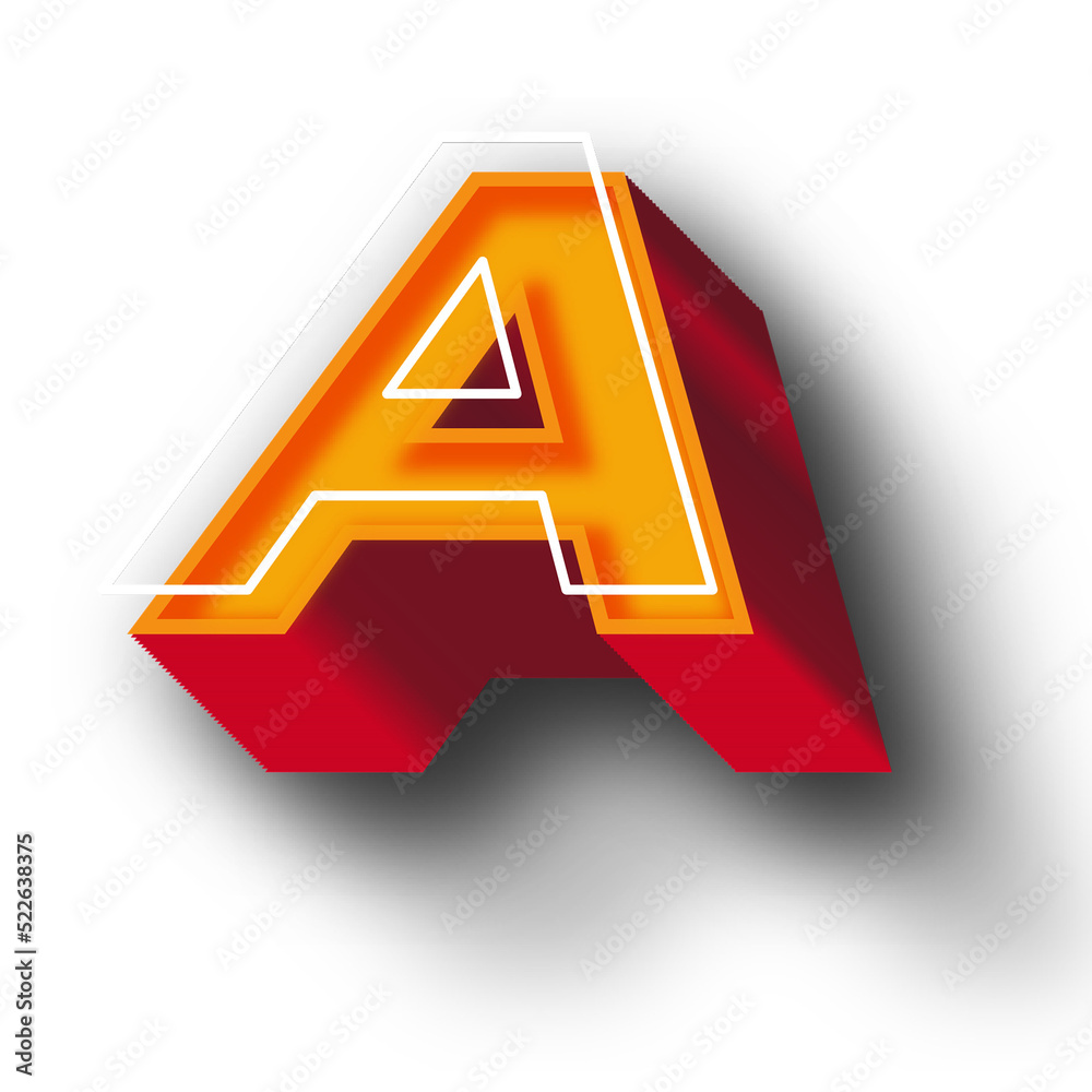 3D A Letter text 3D A Letter text