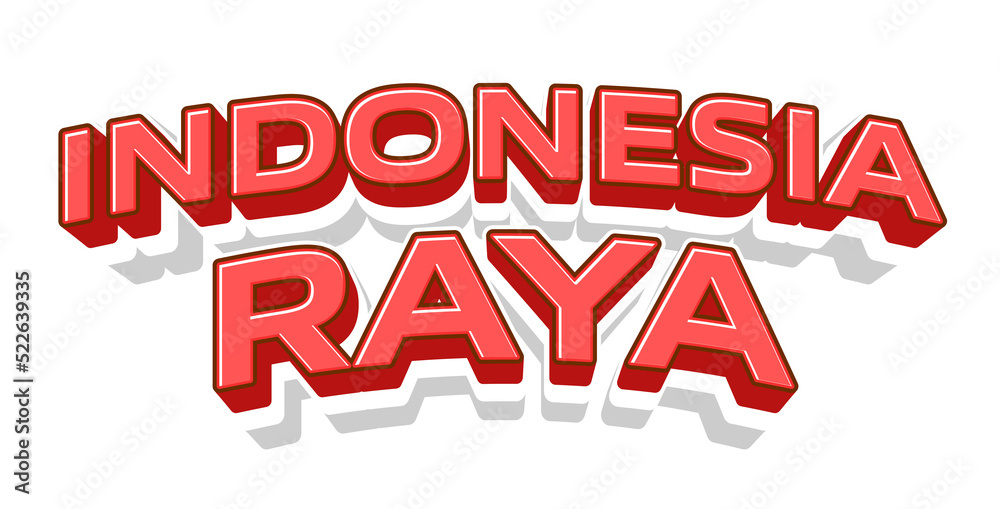 Fototapeta premium Indonesian Independence Day 3D Text