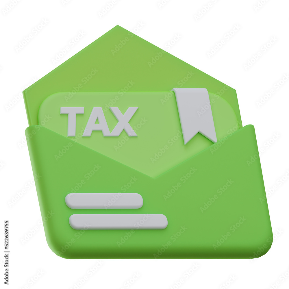 3D Tax envelope illustration