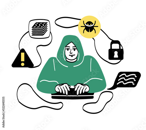 Cybersecurity and Spyware development concept