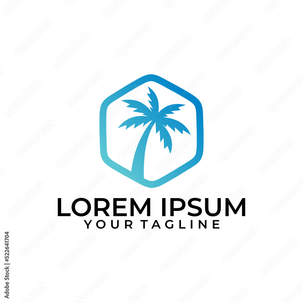 palm tree logo vector design template
