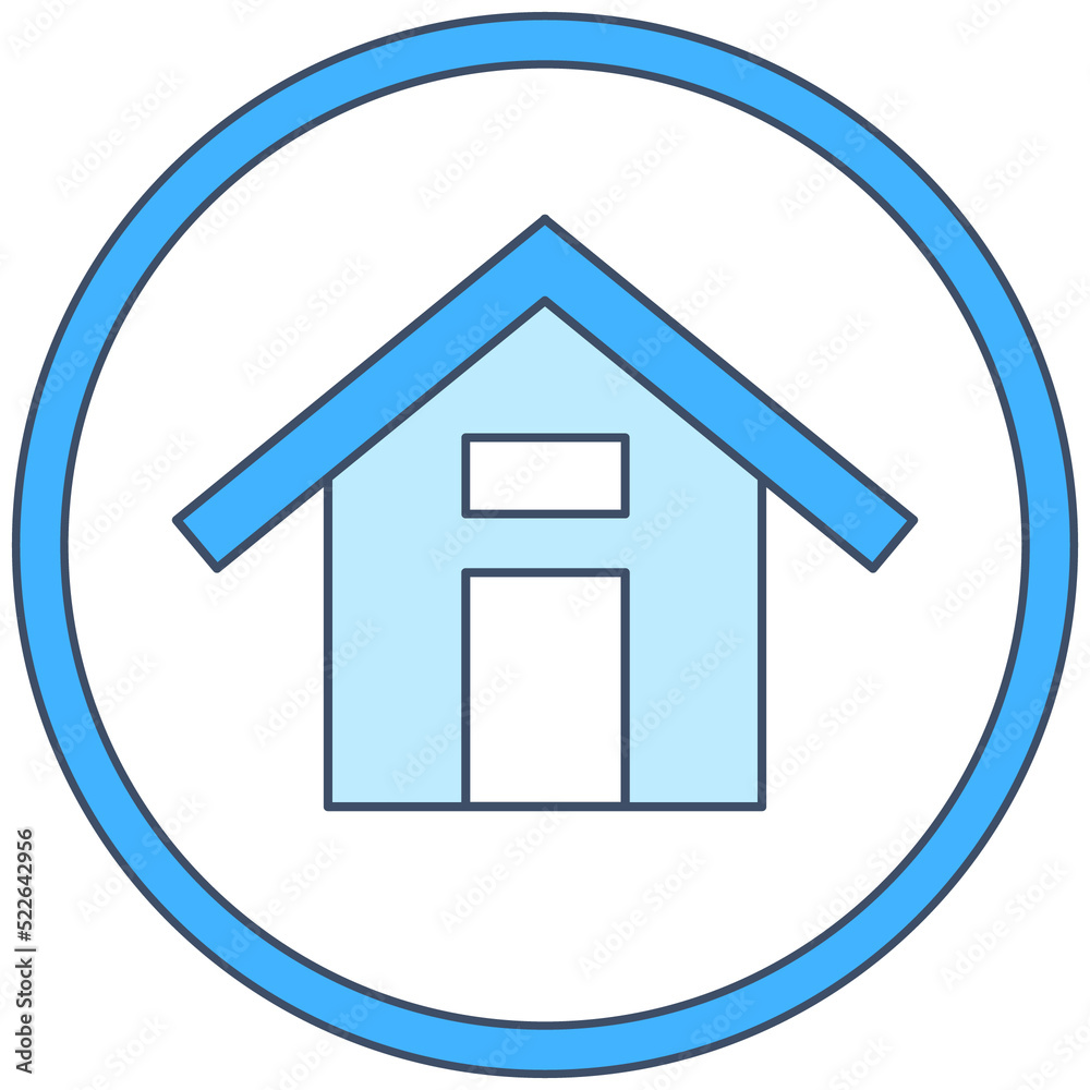 blue home icon button on white blue home icon button on white