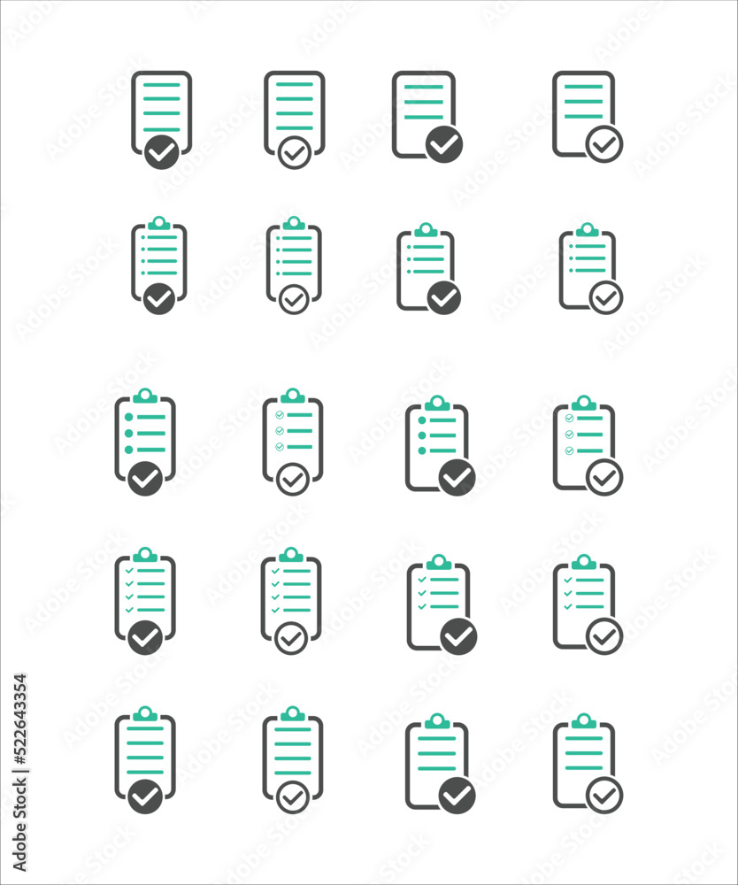 checklist icon set. Vector illustration. Checklist icon pack sign symbol apps or web interface
