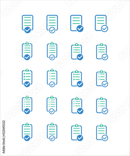 checklist icon set. Vector illustration. Checklist icon pack sign symbol apps or web interface
