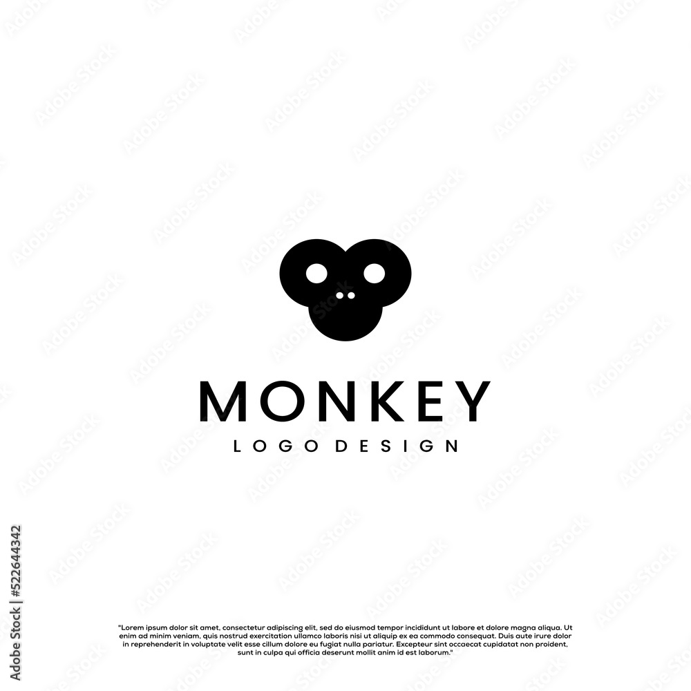 silhouette of simple monkey logo
