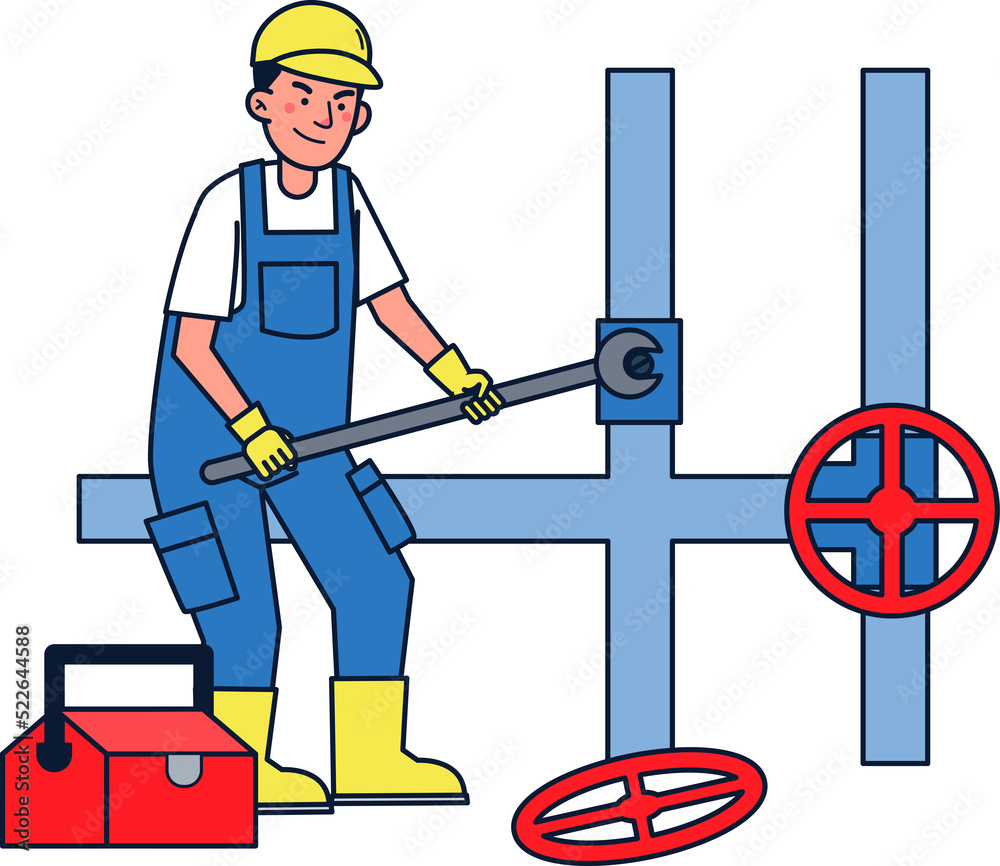 Fototapeta premium Repairman character