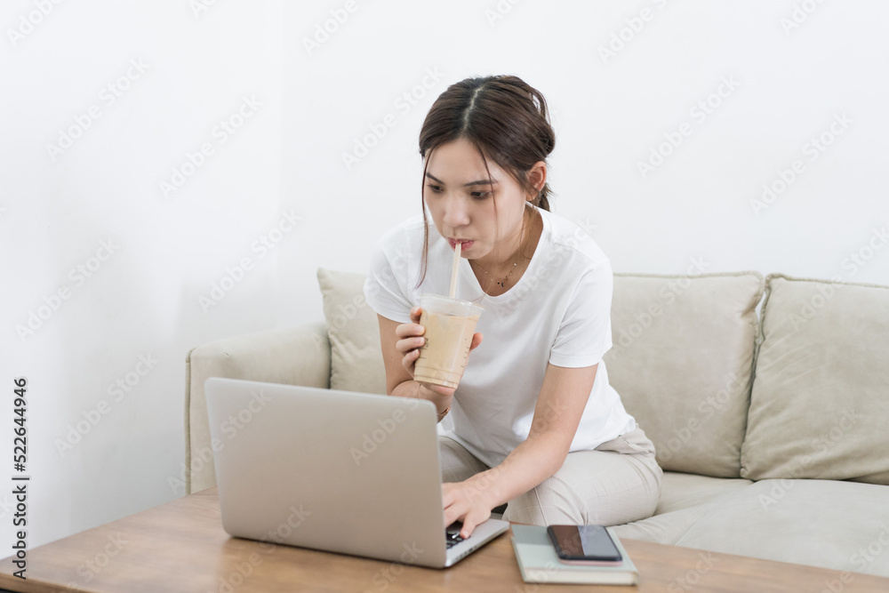 Asian women work at home