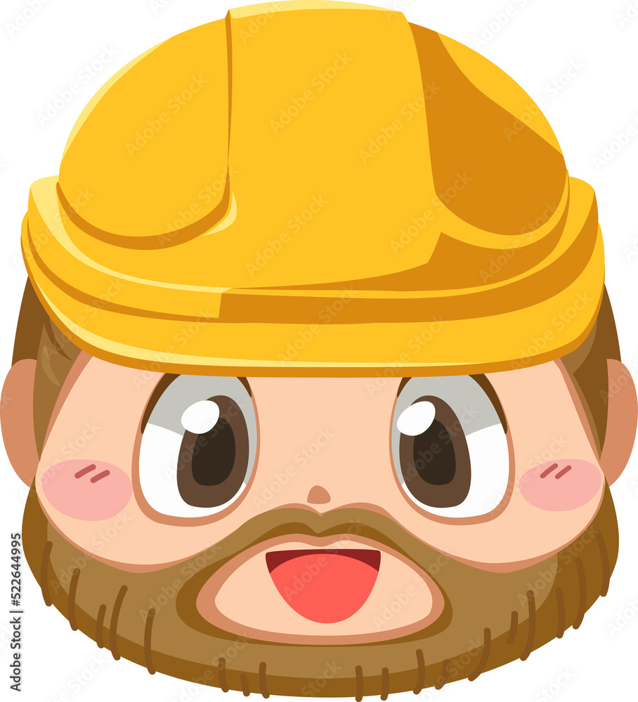 Face of repairman with helmet Face of repairman with helmet