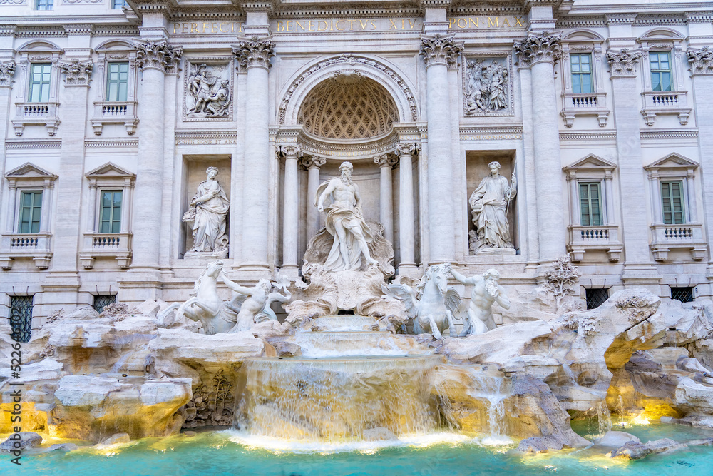 The Trevi Fountain, the most famous fountain in Rome. Italy