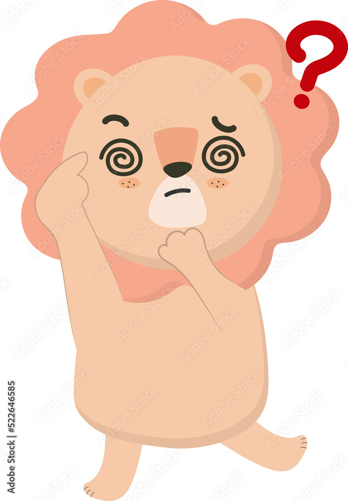 Surprised lion character Surprised lion character