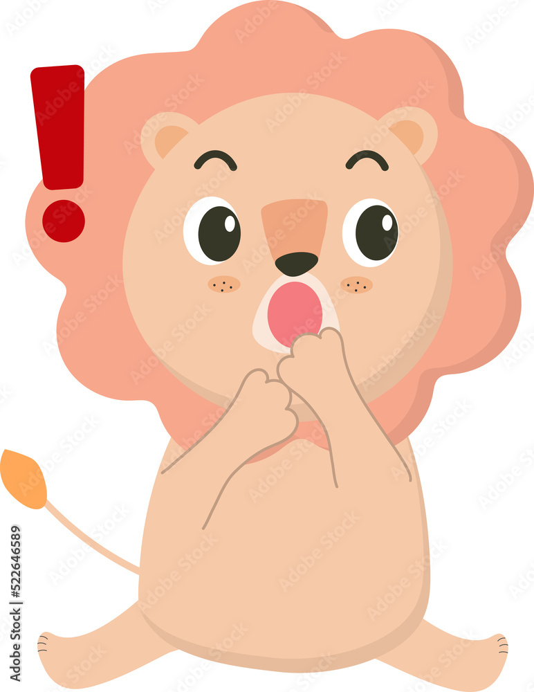 Obraz premium Confused lion character