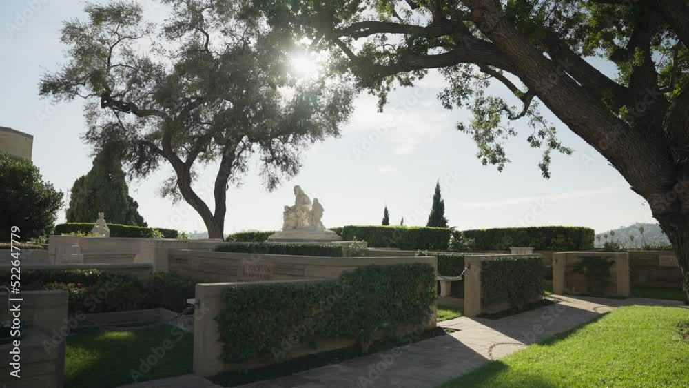 Beautiful garden and statues in the afternoon Beautiful garden and statues in the afternoon