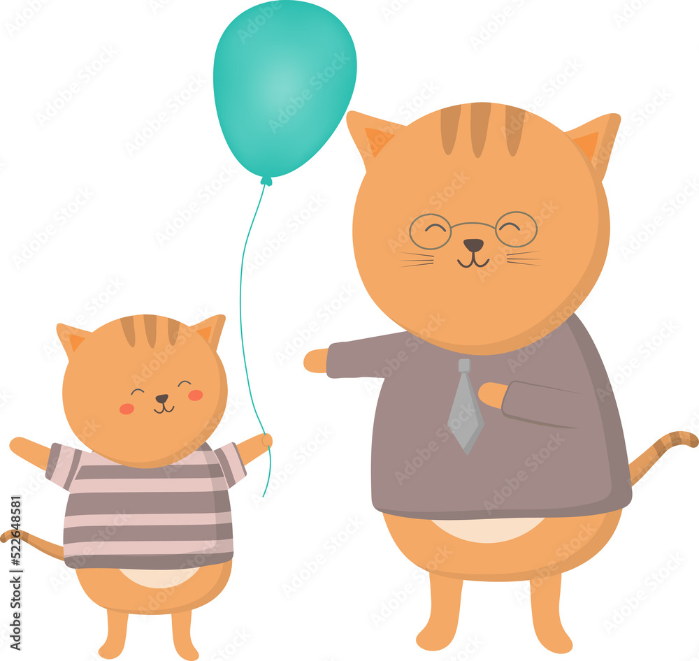 Cat father with his baby Cat father with his baby