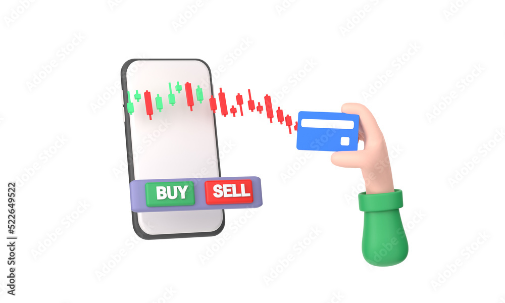 credit card and smartphone with stock market app on screen, making payments or transactions credit card and smartphone with stock market app on screen, making payments or transactions