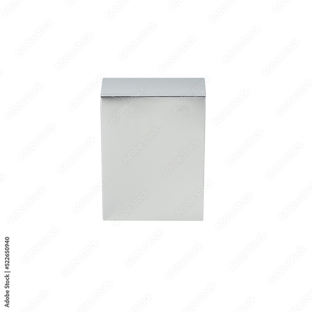 Silver rectangle box mockup, Png file. Silver rectangle box mockup, Png file.