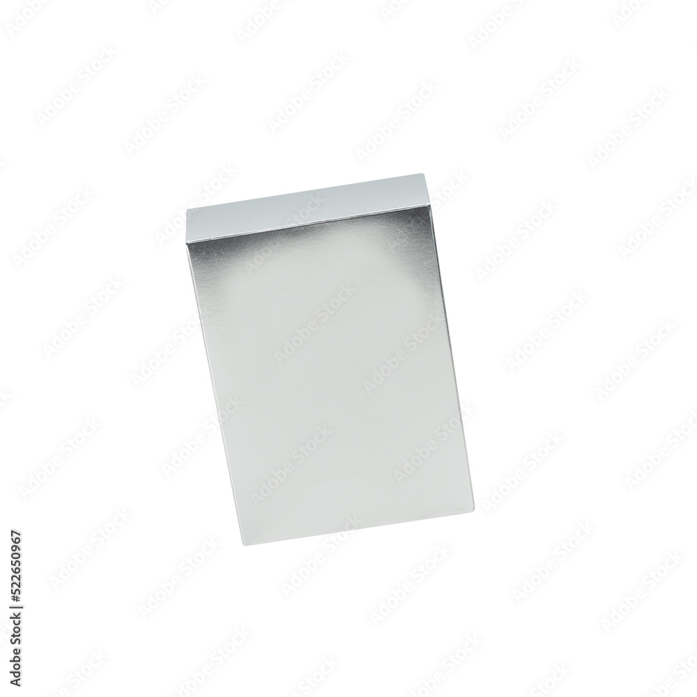 Silver rectangle box mockup, Png file. Silver rectangle box mockup, Png file.