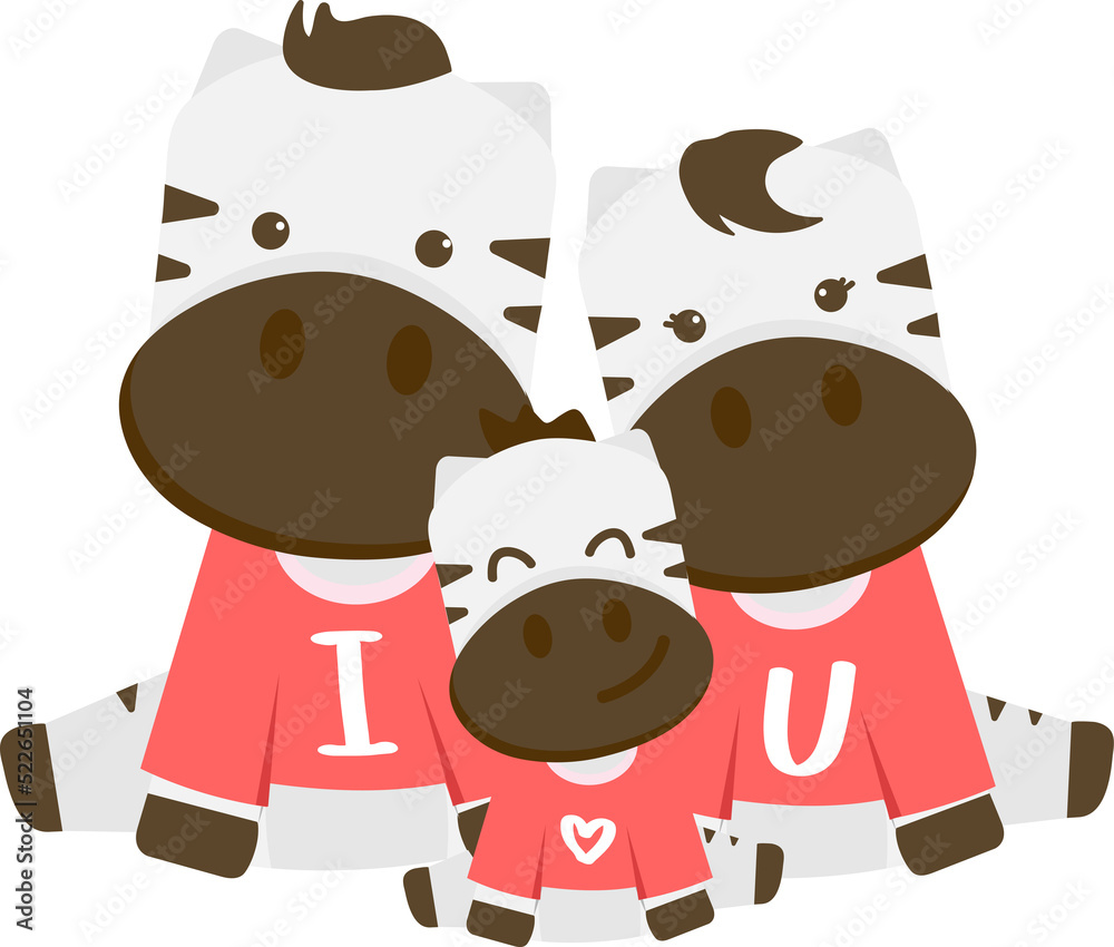 Zebra family illustration Zebra family illustration