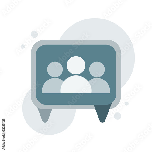 Brainstorming and General discussion. Team conversation, colorful sign. Perfect vector graphics.