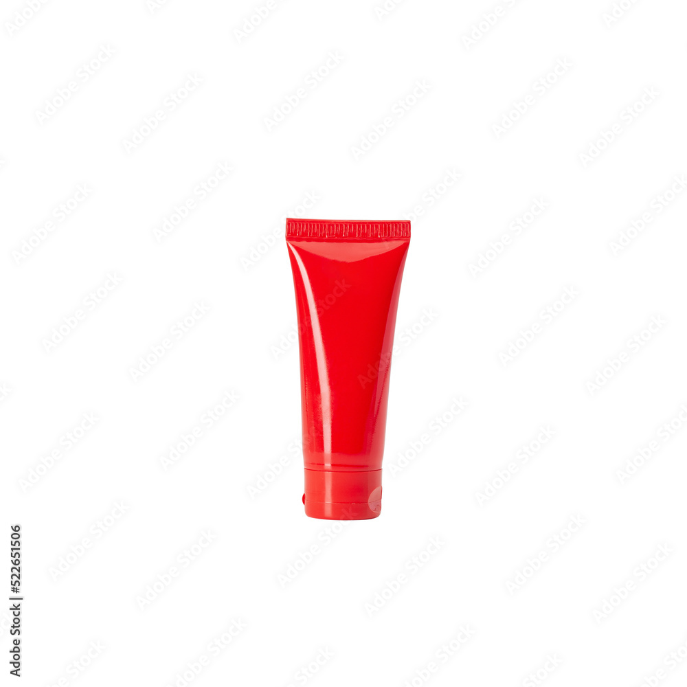 Red gel tube mockup, Png file. Red gel tube mockup, Png file.