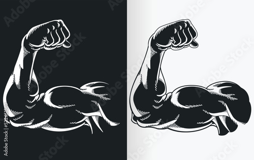 Silhouette Black Arm Flexing Bicep Muscle