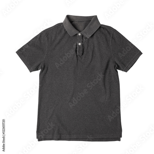 Realistic gray polo shirt mockup, Png file.