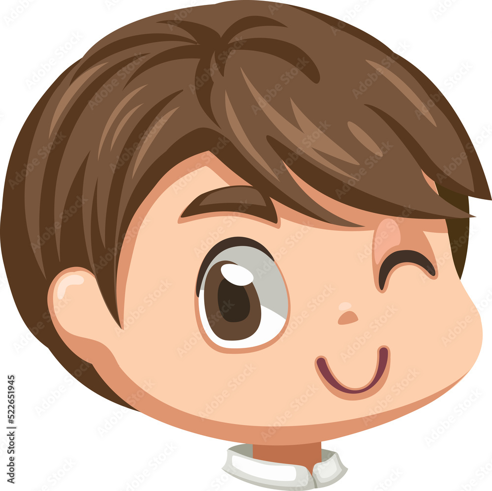 Obraz premium boy face happy cartoon