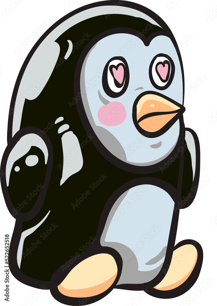 Penguin in Valentine Illustration Penguin in Valentine Illustration