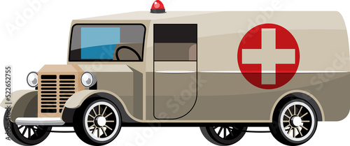 Antique emergency car illustration