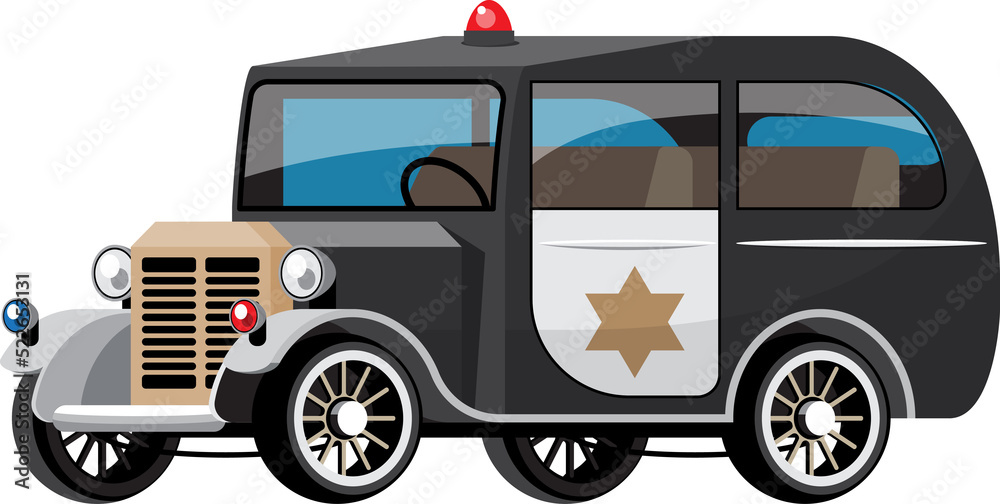 Antique police car illustration
