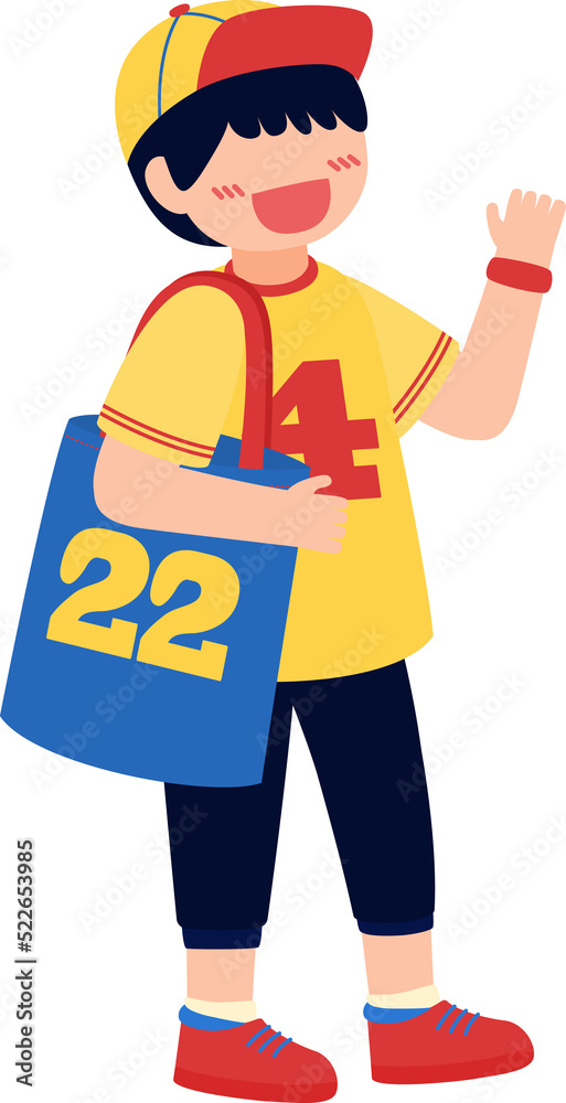 boy using recycled bag