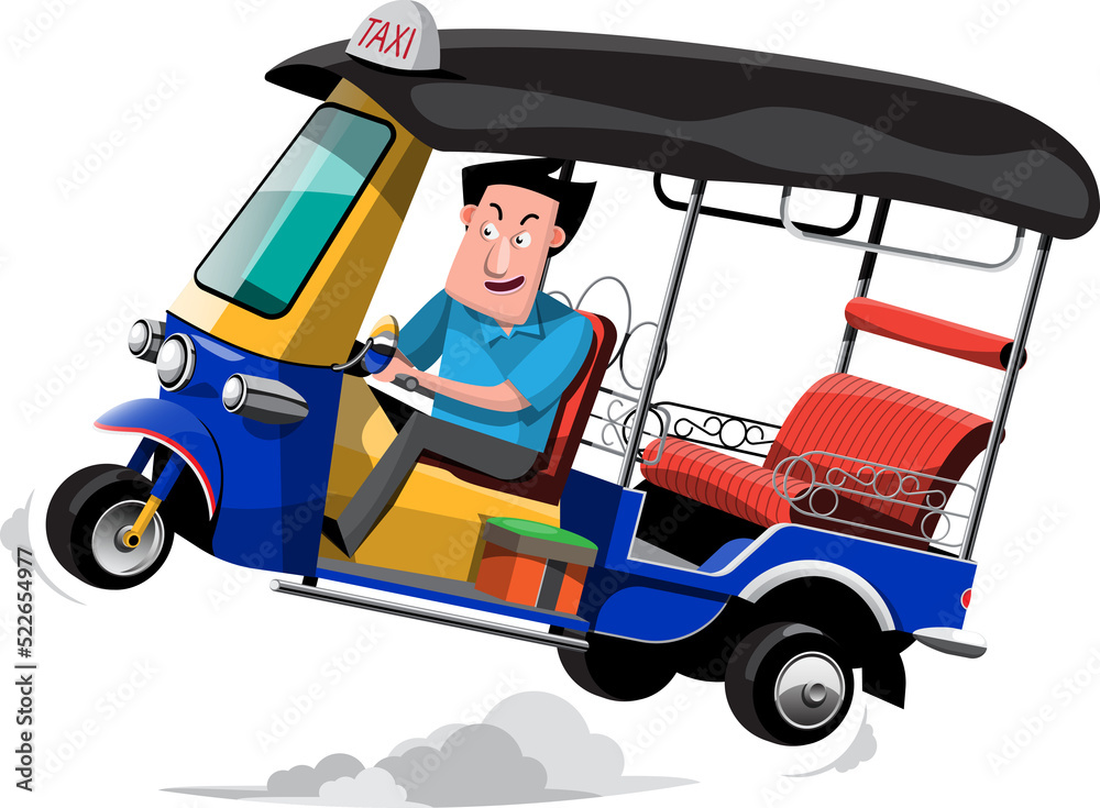 Tuk Tuk Asian auto-rickshaw three wheeler tricycle with local driver Tuk Tuk Asian auto-rickshaw three wheeler tricycle with local driver