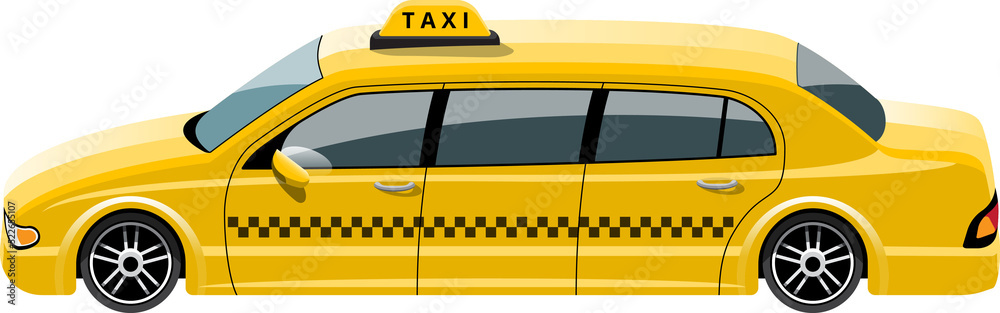 Cartoon taxi luxury limousine car illustration