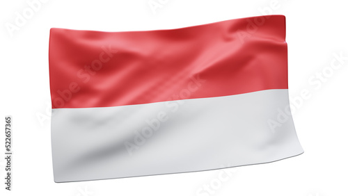 3d rendering of Indonesian single flag