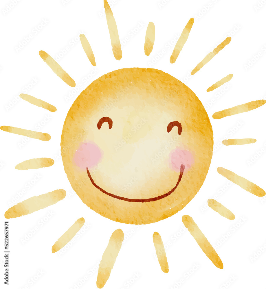 Watercolor sun illustration Watercolor sun illustration