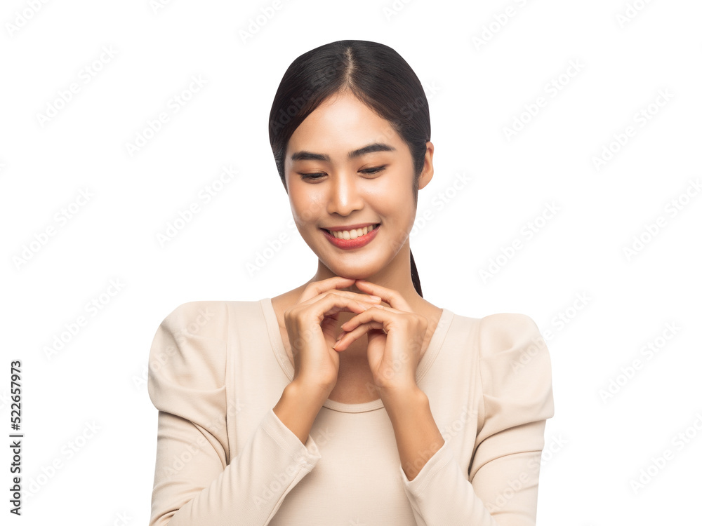 Portrait of beautiful young asian woman, Png file. Portrait of beautiful young asian woman, Png file.