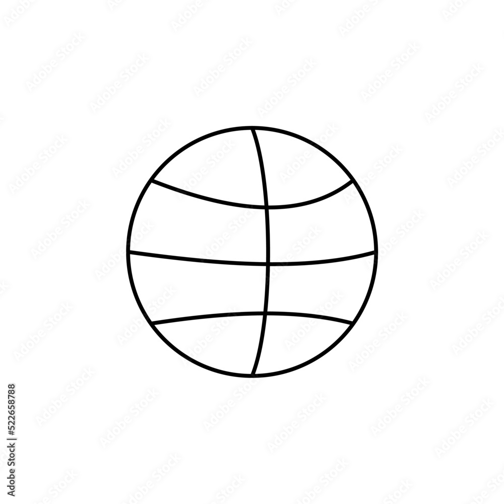 Basketball Thin Line Icon Vector Illustration Logo Template. Suitable For Many Purposes. Basketball Thin Line Icon Vector Illustration Logo Template. Suitable For Many Purposes.