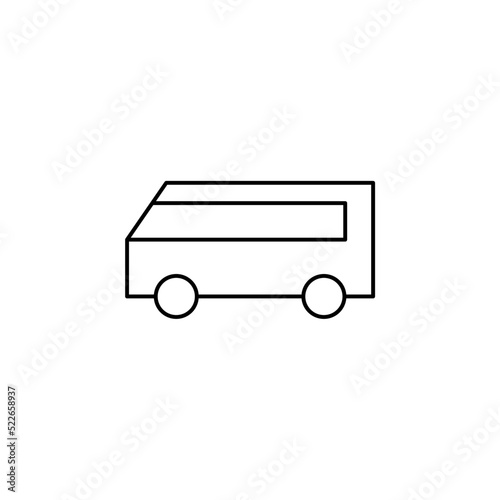 Bus, Autobus, Public, Transportation Thin Line Icon Vector Illustration Logo Template. Suitable For Many Purposes.