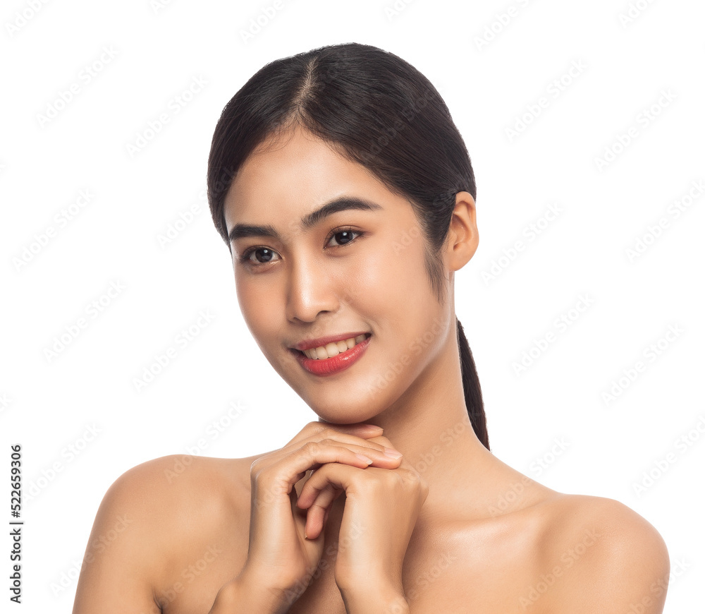 Beautiful Young Asian woman with clean fresh skin. Beauty concept. Png file. Beautiful Young Asian woman with clean fresh skin. Beauty concept. Png file.